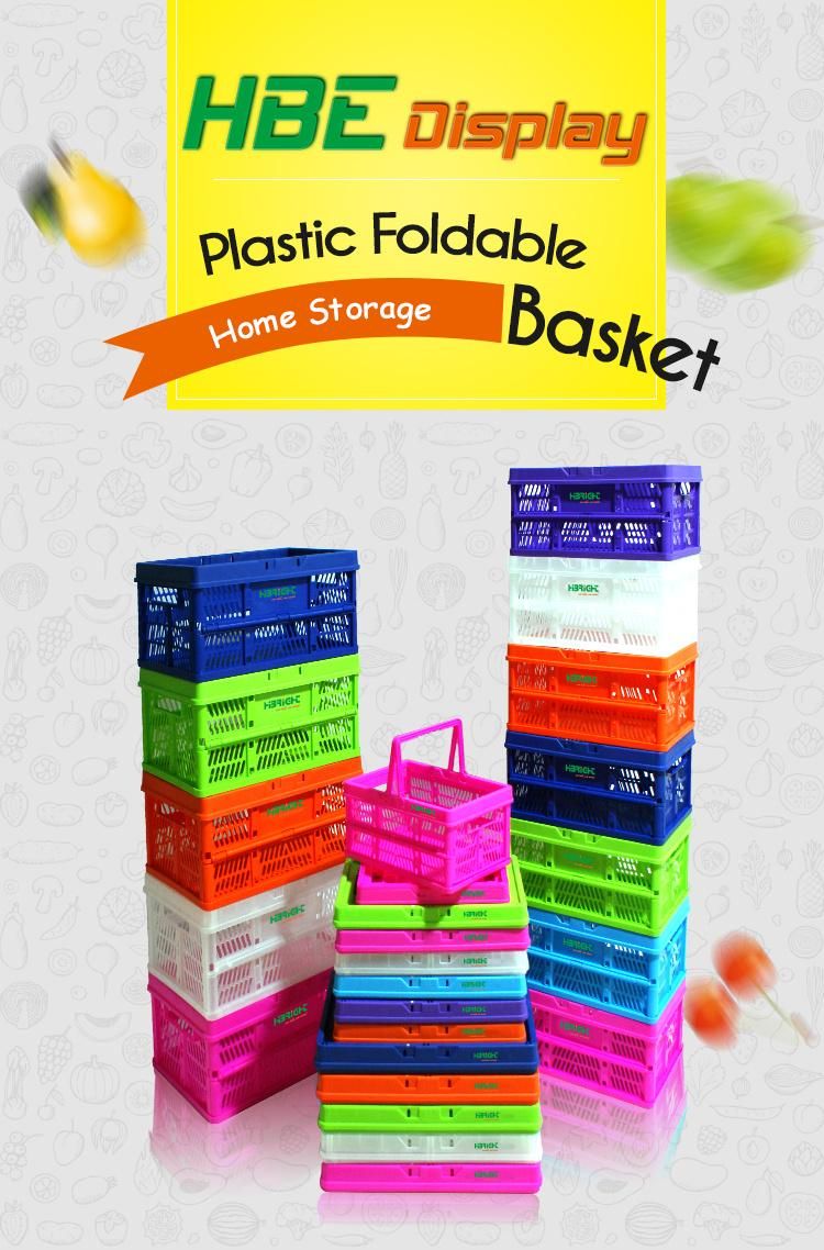 Fruit Vegetable Awesome Storage Crate Plastic Folding Basket for Supermarket
