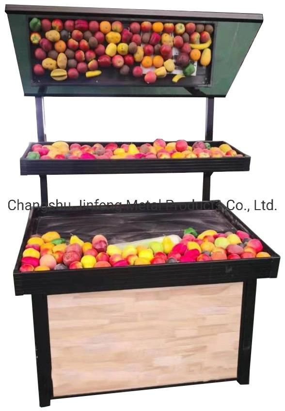 Supermarket Shelf Vegetable and Fruit Display Rack with Mirror Jf-Vr-042