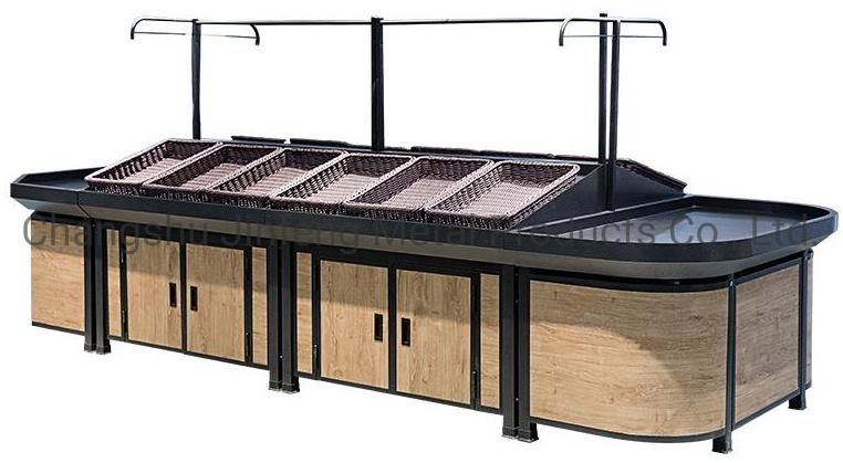 Supermarket Equipment Display Rack Wooden Display Shelving for Vegetable and Fruit