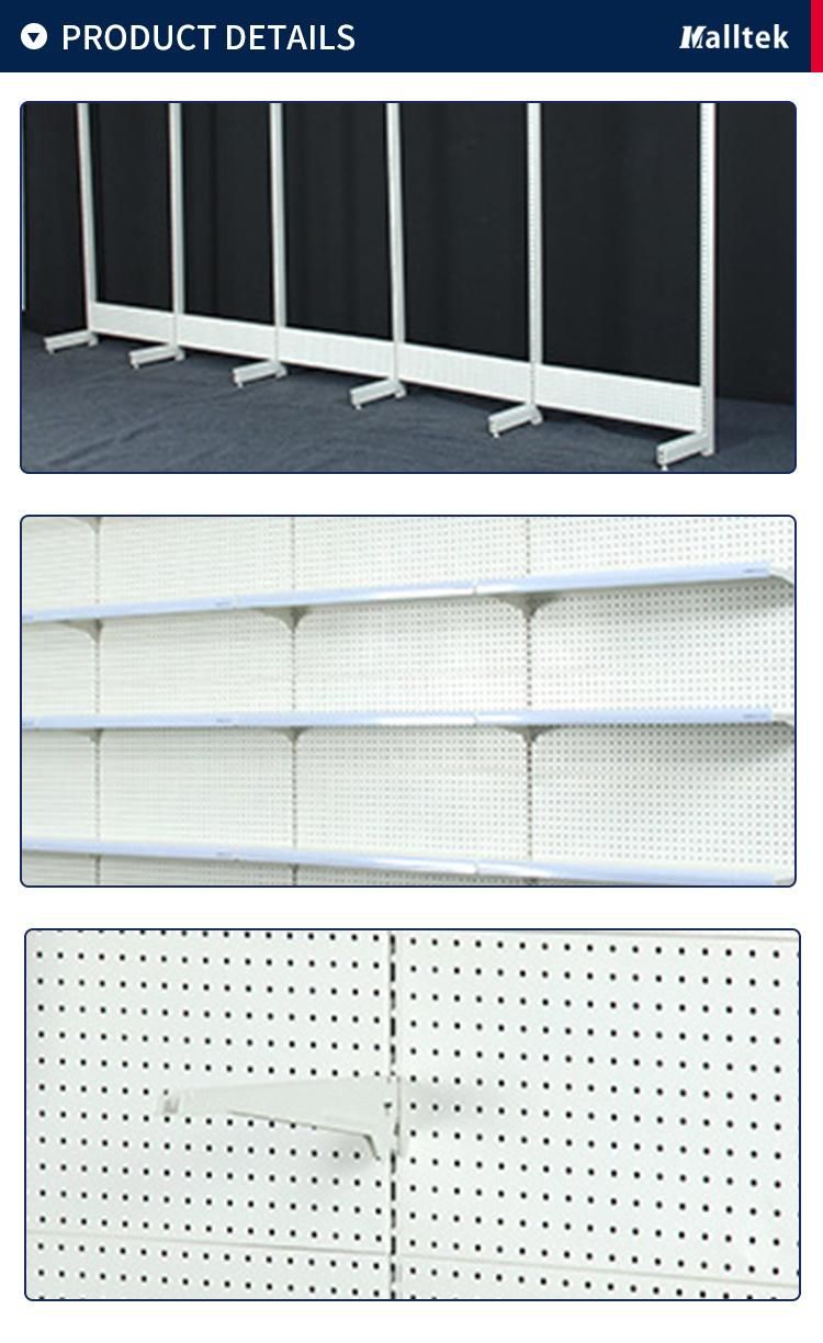 Hot Selling Mutil-Layer Perforated Single Side Supermarket Metal Shelf