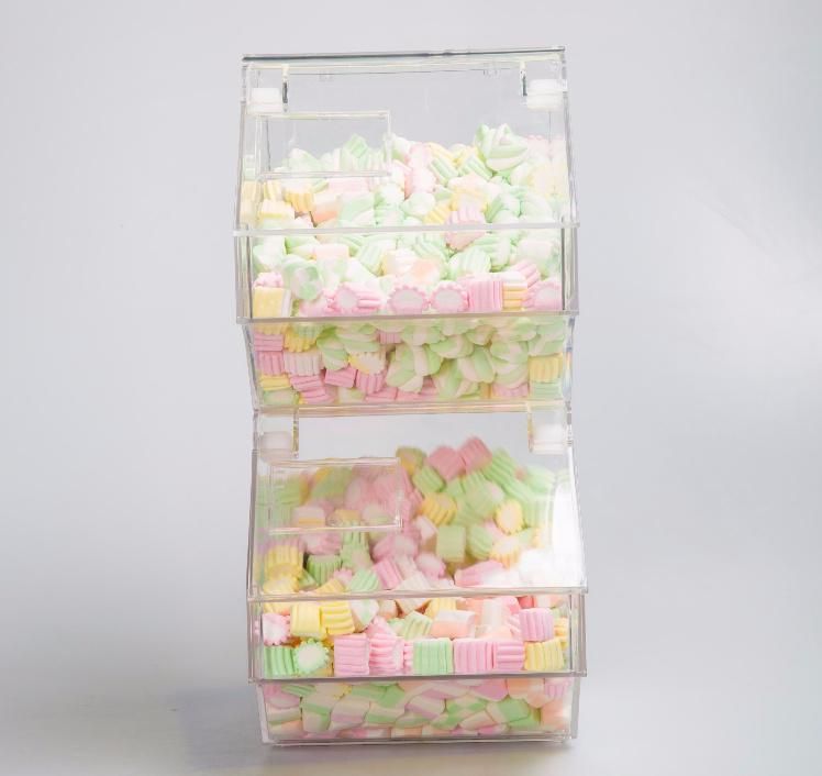 Clear Surface Supermarket Machine Dry Bulk Candy Bins