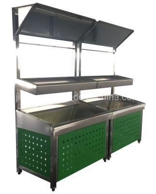 Customized Supermarket Double Layers Display Stand Shelf for Fruit and Vegetable