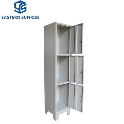 Metal Wardrobe School Gym Furniture Tier Locker 3 Door Steel Locker