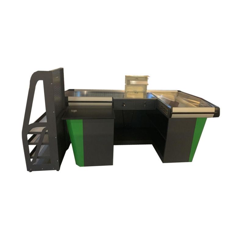 Checkout Counter Boutique Best Price Supermarket Equipment Steel Cashier Counter