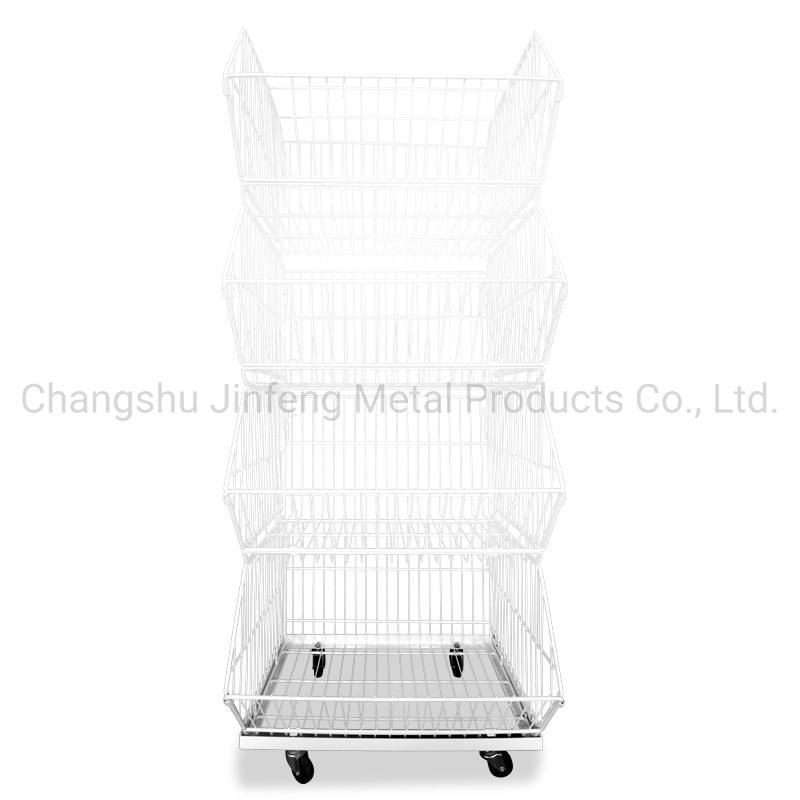 Supermarket Wire Display Basket Multi-Layer Metal Stackable Display Cage