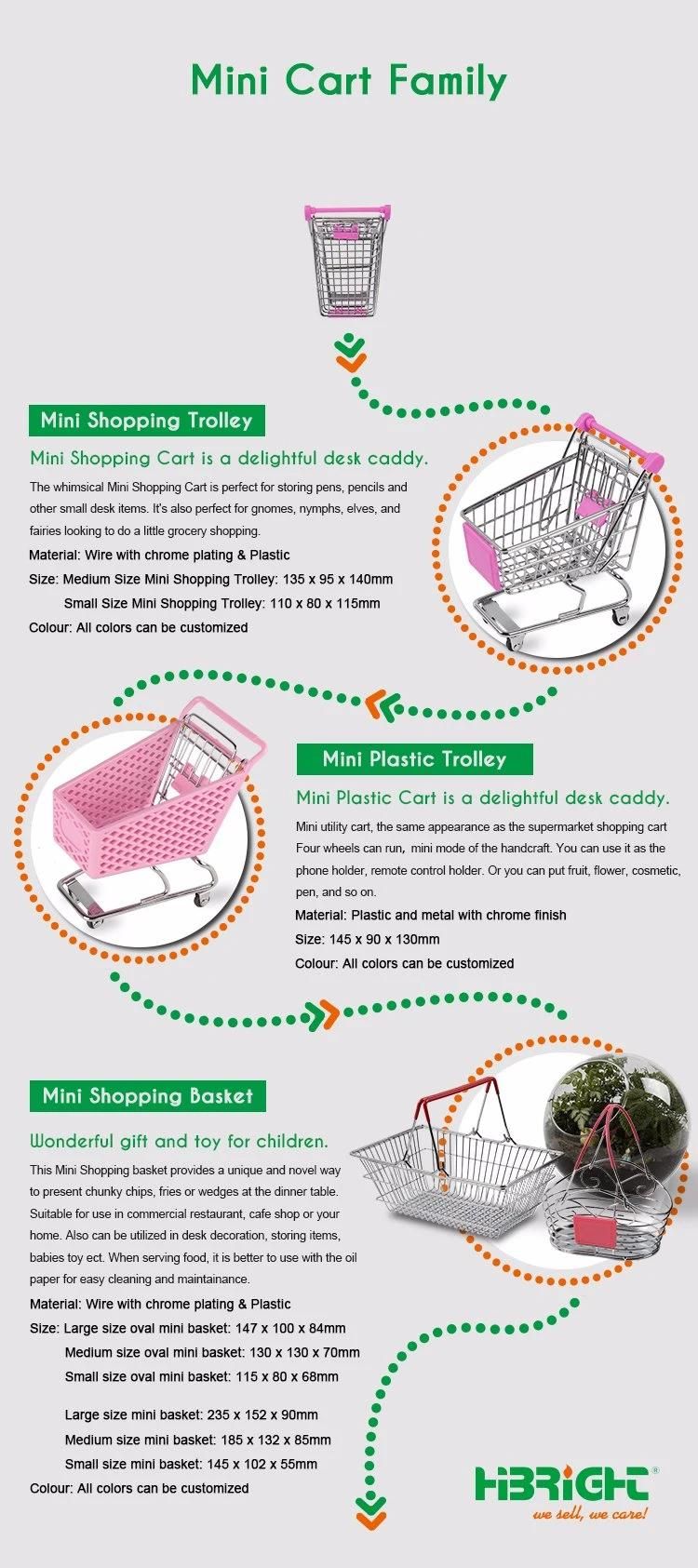 Chrome Plated Mini Kids Metal Mini Grocery Shopping Cart/Wire Shopping Trolley for Fun