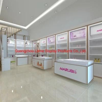 Custom Cosmetic Makeup Lip Store Design Wood Gloss Display Self Showcase Stand