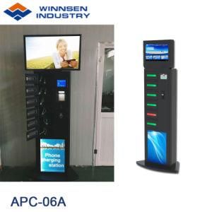 Bank Financial Advertising Mobile WiFi Digital Signage Cell Phone Recharge Station Lockers