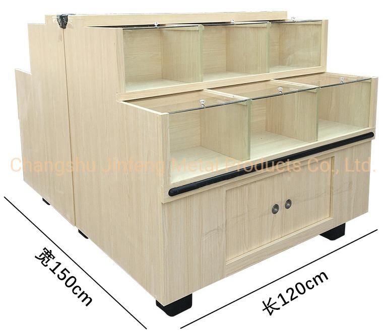 Supermarket Euipment Wooden Display Stand for Snacks