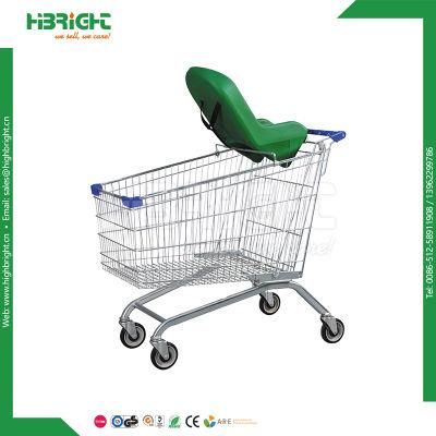 Chain Store Supermarket Zinc Plated Shopping Trolley