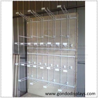 Wire Mesh Back Pegboard Metal Gondola Supermarket Shelf with Display Hook