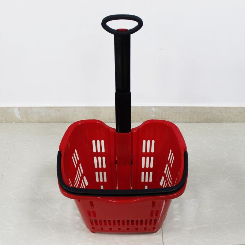 Plastic Rolling Shopping Basket Manufacturer