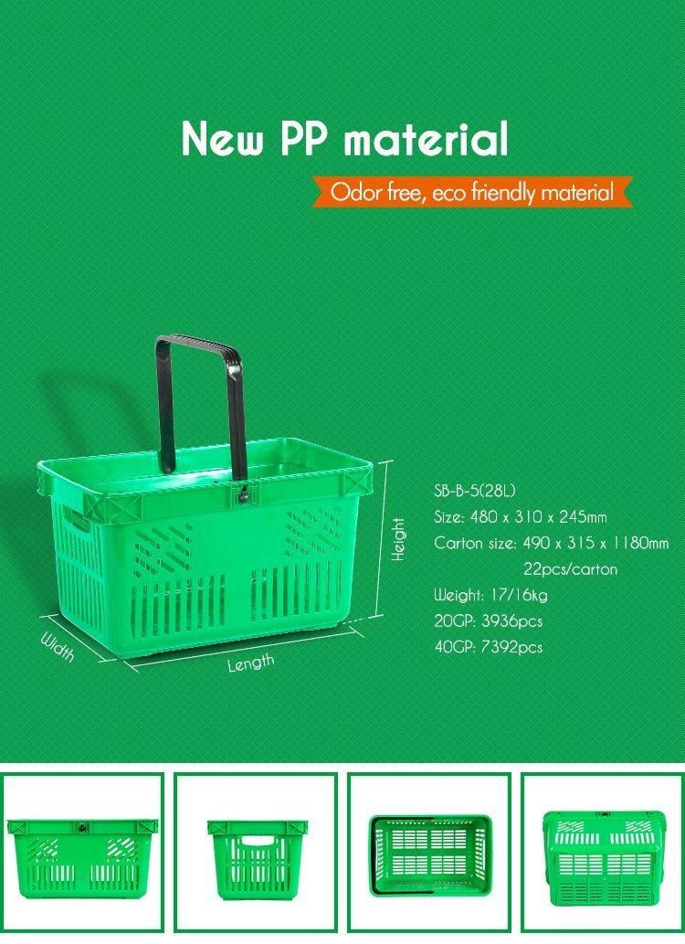 Wholesale Recyclable Handle Plastic Shopping Basket