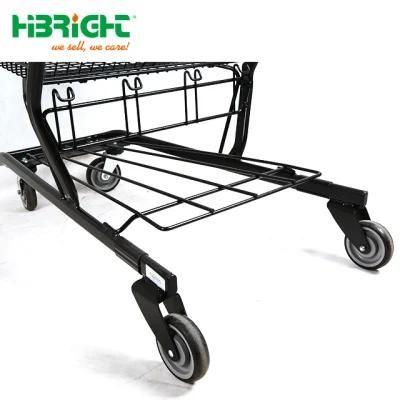 American Style Shopping Cart Two Tier Baskets Supermarket Trolley