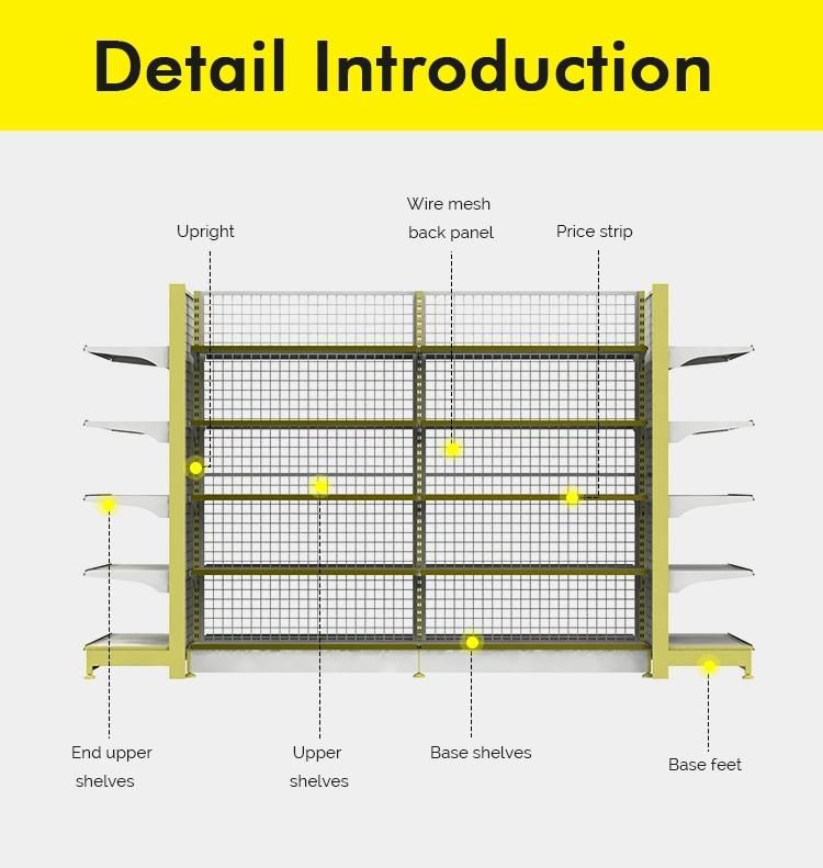 Island Type Double Sided Wire Mesh Size Customized Supermarket Equipment