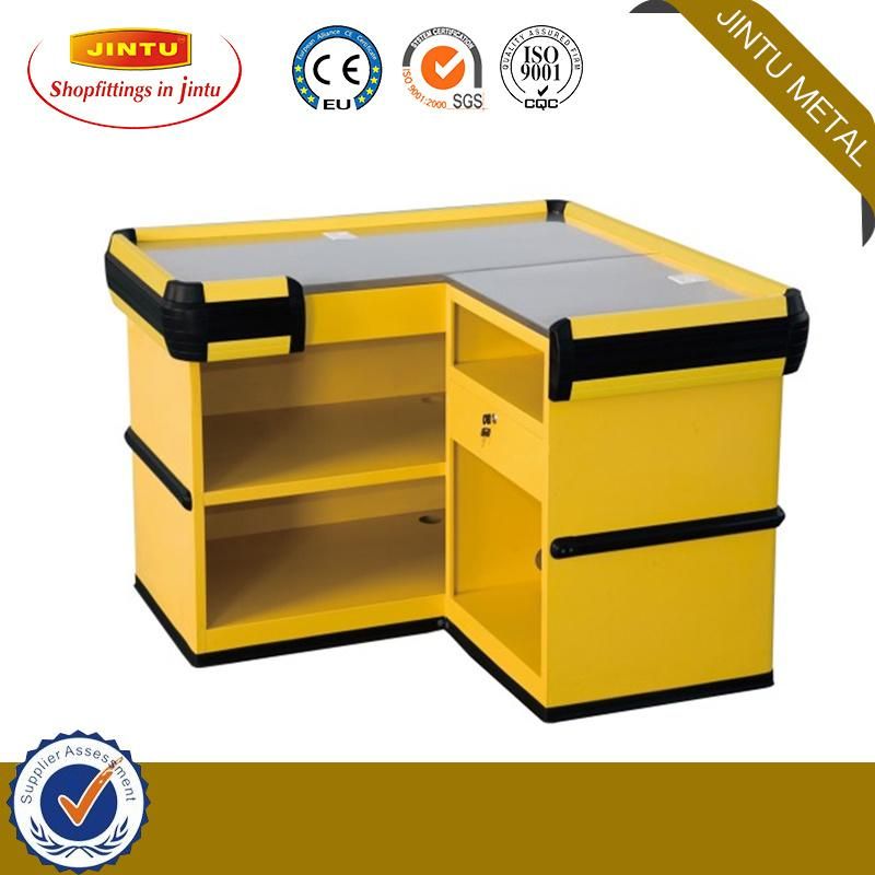 Supermarket Check out Counter, Cash Counter, with Plastic Bumper, Aluminum Alloy Bumper