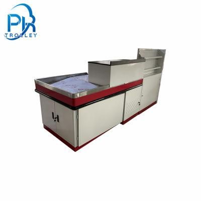 Store Checkout Counter Supermarket Equipment Metal Cashier Desk