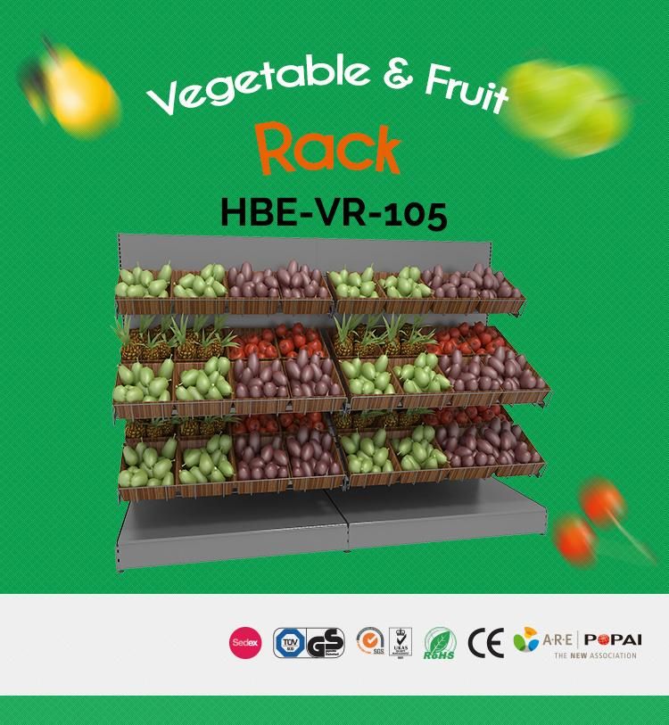 Single Side Metal Vegetable Produce Display Rack