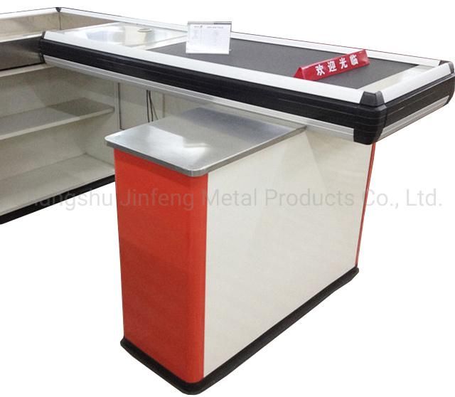 Supermarket & Store Cashier Desk with Conveyor Belt