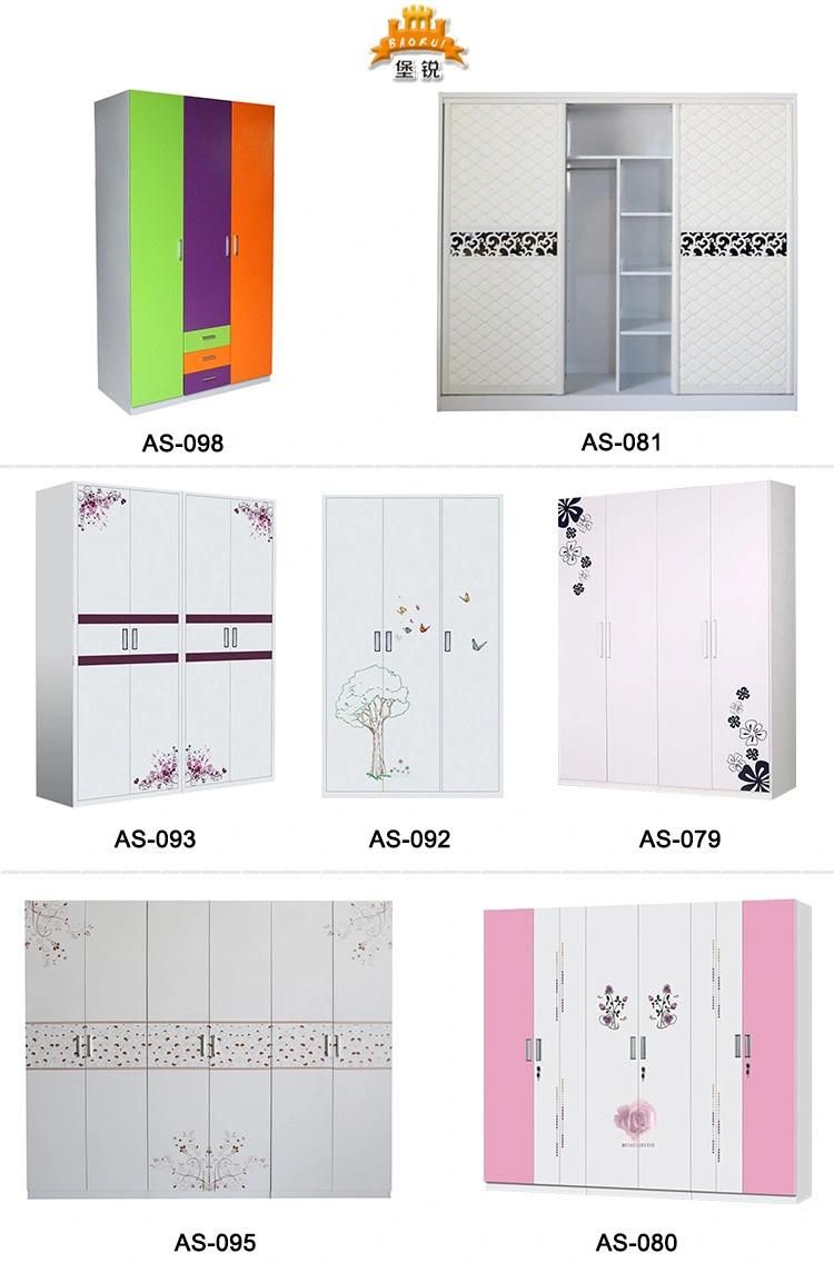 Wholesale Flower Printed Metal Furniture Steel Dressing Locker Wardrobe