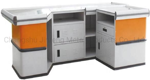 Metal Checkout Counter for Supermarket Express Cash Counter Cashier Counter
