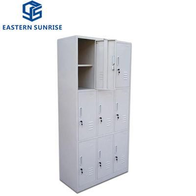 9 Door Metal Steel Cloth Wardrobe for Living Room