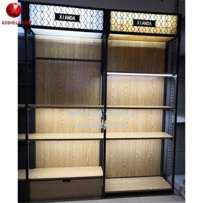 Metal and Wooden Fixed Xianda Shelf Store Fixture Custom Shop
