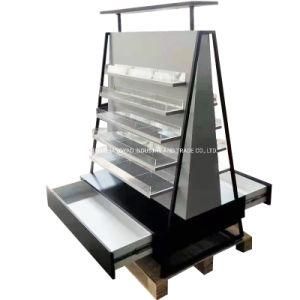 CY049-China Manufactured Customized Modern Designed Metal Frame Acrylic Wooden Supermarket Retail Display Shelf