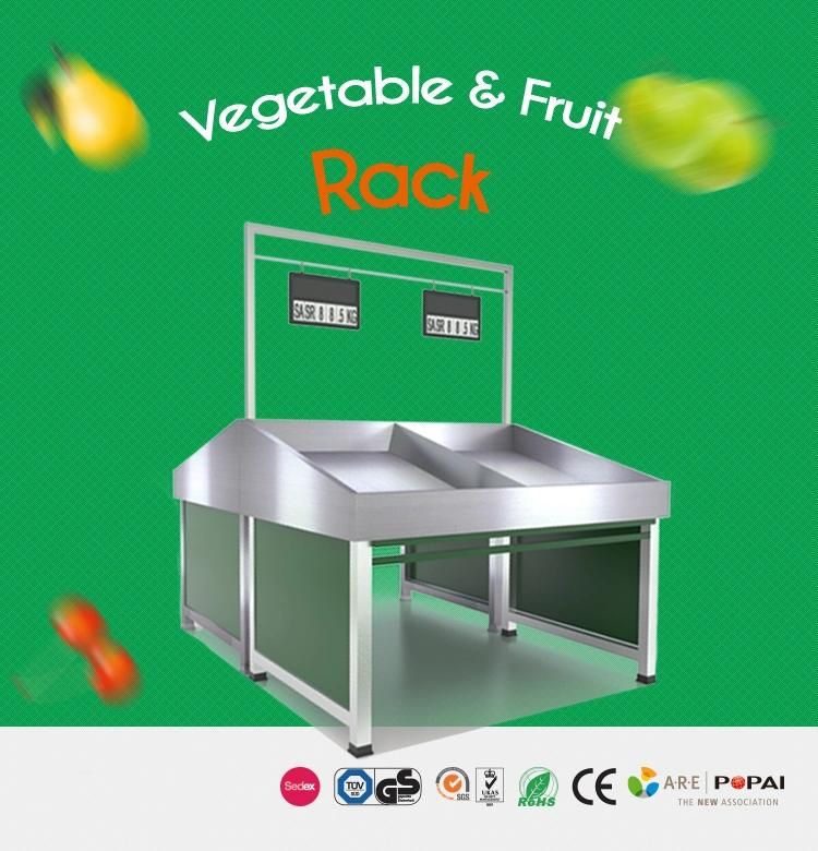 Supermarket Vegetable Rack Stainless Steel Fruit Display Stand