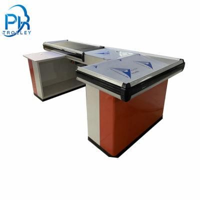 Checkout Counter with Conveyor Belt Used for Supermarket