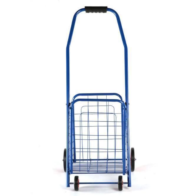 Factory Wholesale Portable Folding Metal Crate Trolley Small Grocery Shopping Cart