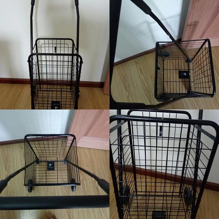 Xjyd11 Folding Shopping Cart with 4 Wheels, Steel Tube with Paint Coating: