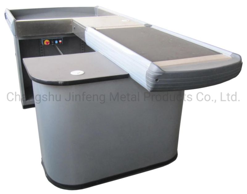 Retail Store Electric Checkout Counter with Conveyor Belt Jf-Cc-102