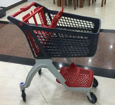 200L Supermarket 4 Wheels Plastic Shopping Trolley