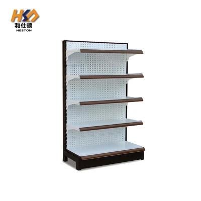 Double Sided Supermarket Shelf with Wire Shelf Shelving System Used in Supermarket