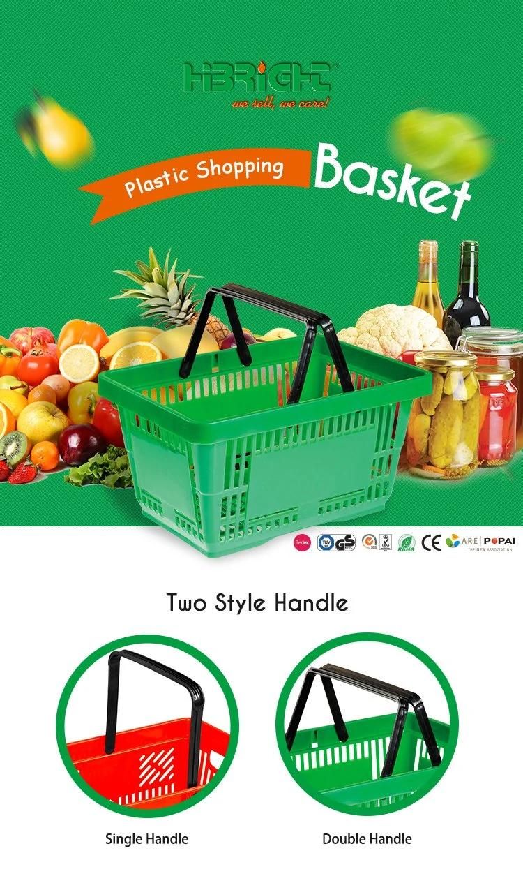 Fabric Handle Folding Shopping Baskets for Picnic