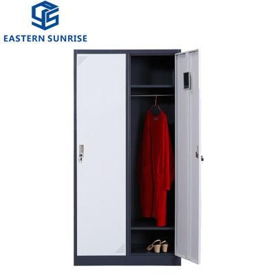 Chinese Factory Steel Furniture 2 Door Wardrobe Bedroom Lockers