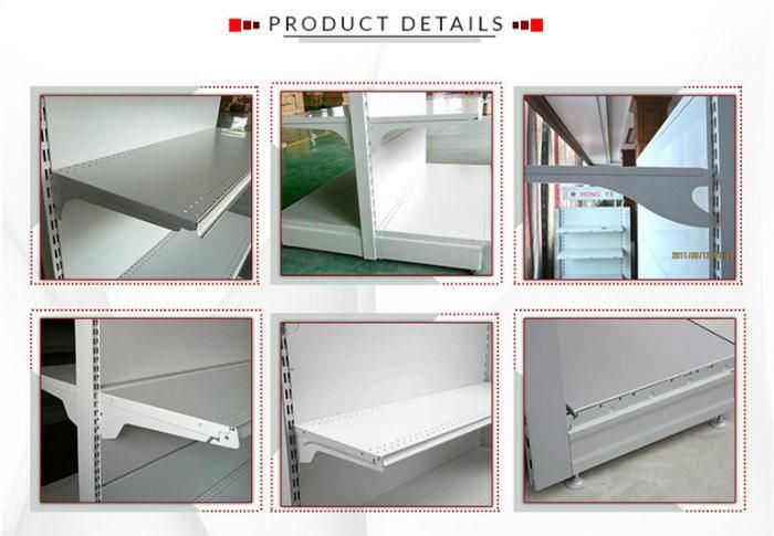 Adjustable Supermarket Shelf with Upright Extension and Light Box