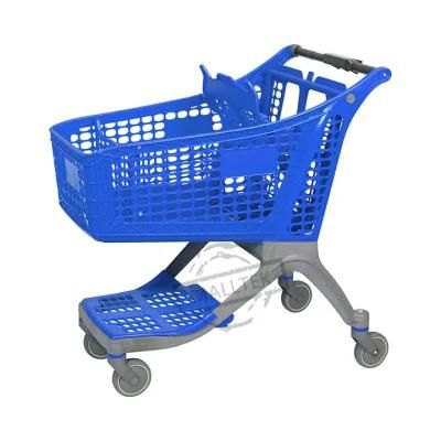 Durable Colorful Plastic Shopping Mesh Supermarket Trolley for Sale