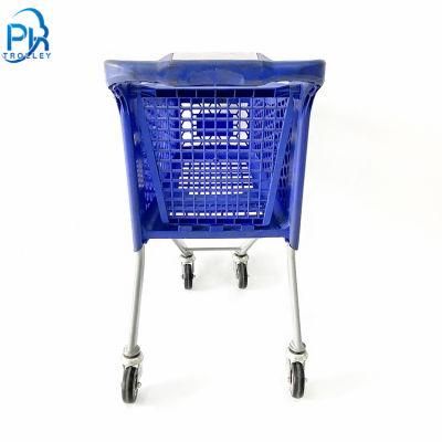 Plastic Supermarket Kids Shopping Trolley Cart for Retail Grocery Store with Flag
