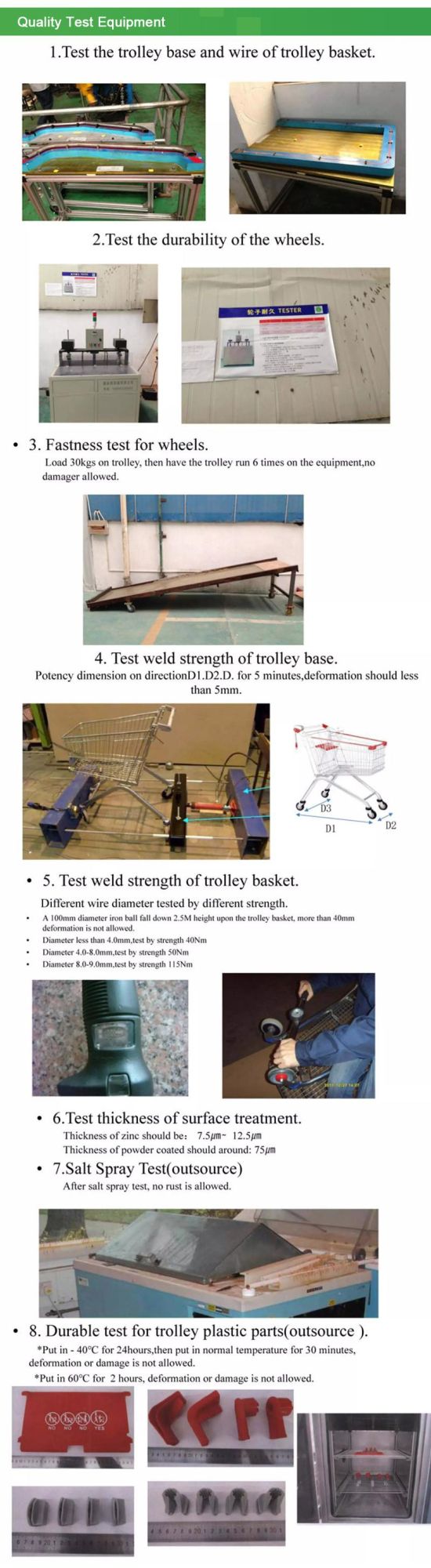 Large Capacity Zinc Plated Shopping Trolley for Vegetable Purchase