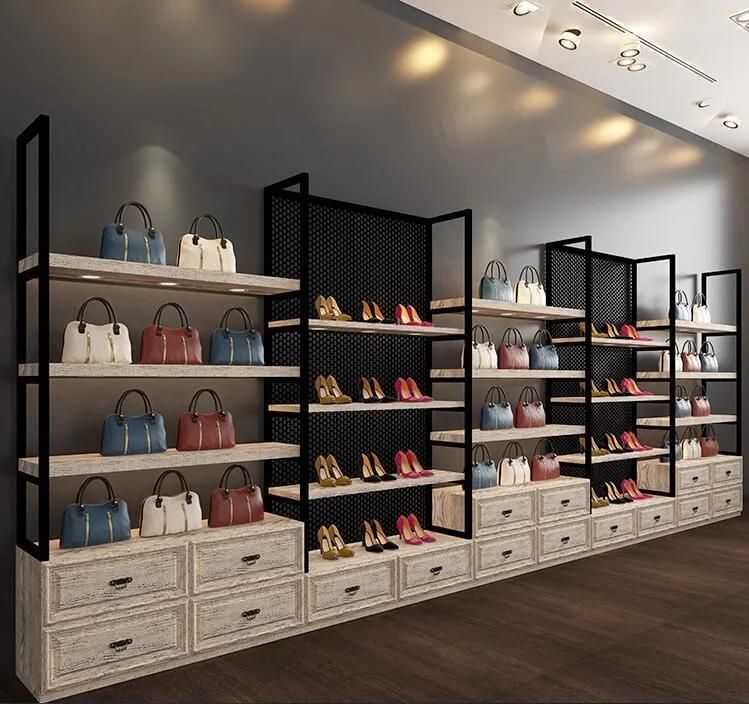 Cabinet with Glass Showcase Table Shoes Showroom Display Shoe Shop Decoration Ideas Names Footwear Shops