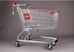European Chassis Supermarket Wire Shopping Hand Cart Trolley