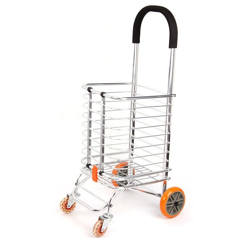 China Wholesale Aluminum 4 Wheels Folded Supermarket Hand Cart for Multi Purpose