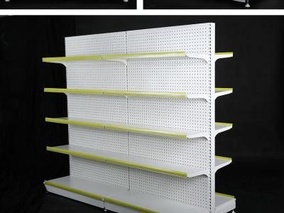 Supermarket Store Sided Gondola Shelving Metal Display Shelves