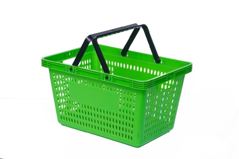 Good Quality Handle Design Plastic Wicker Shopping Basket Zc-4