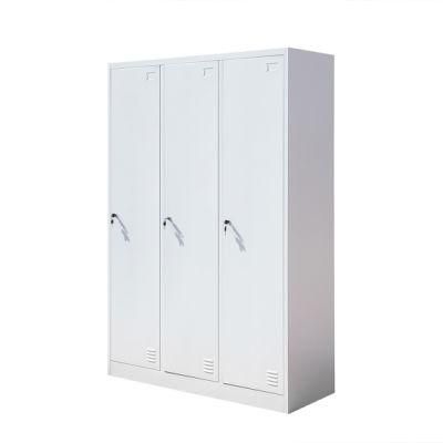 3 Door Cheap Price Clothing Locker Steel Storage Cabinet Wardrobe for Clothes