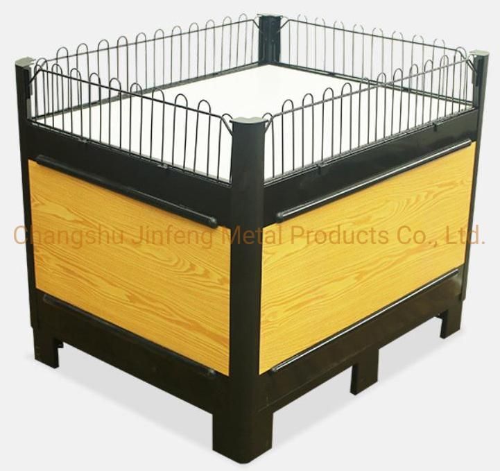 Supermarket Equipment Wooden Grain Exhibition Display Promotion Desk