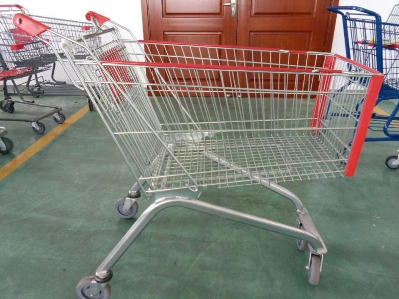 European Style Zinc Galvanized Shopping Trolley with Baby Seat