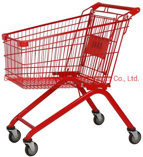 Supermarket European Style Metal Trolley Shopping Carts